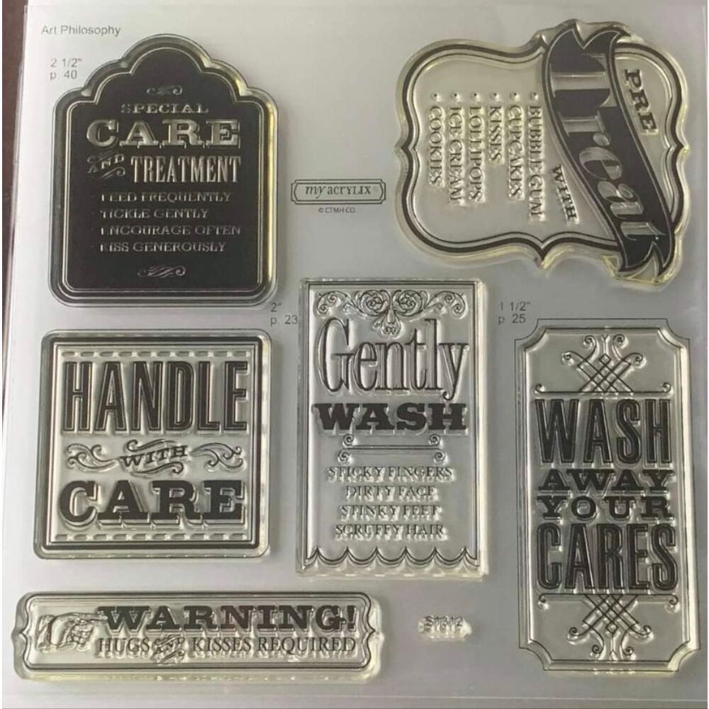 Close To My Heart x Cricut Clear Acrylic Stamp Set Of Vintage Labels